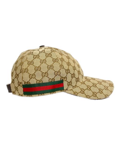 GUCCI（グッチ）GUCCI (グッチ) GGキャンバスキャップ ベージュ サイズ:Lの古着・服飾アイテム