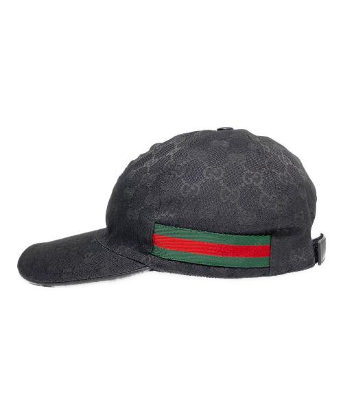 GUCCI（グッチ）GUCCI (グッチ) GGキャンバスキャップ ブラック サイズ:Lの古着・服飾アイテム