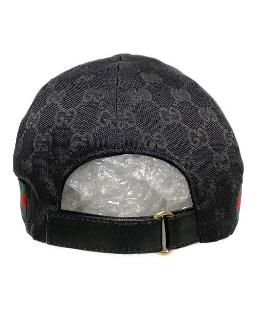 GUCCI（グッチ）GUCCI (グッチ) GGキャンバスキャップ ブラック サイズ:Lの古着・服飾アイテム