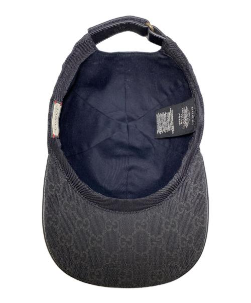 GUCCI（グッチ）GUCCI (グッチ) GGキャンバスキャップ ブラック サイズ:Lの古着・服飾アイテム