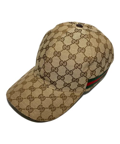 GUCCI（グッチ）GUCCI (グッチ) GGキャンバスキャップ ベージュ サイズ:Lの古着・服飾アイテム