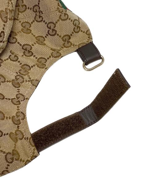 GUCCI（グッチ）GUCCI (グッチ) GGキャンバスキャップ ベージュ サイズ:Lの古着・服飾アイテム