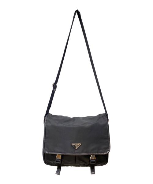 PRADA（プラダ）PRADA (プラダ) ナイロンショルダーバッグ ブラックの古着・服飾アイテム