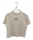 MIU MIUミュウミュウ）の古着「Embroidery Cotton Jersey Cropped Tee」｜ベージュ