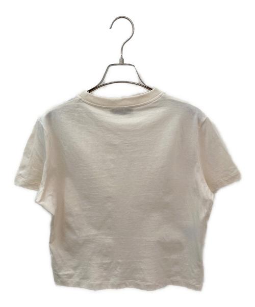 MIU MIU（ミュウミュウ）MIU MIU (ミュウミュウ) Embroidery Cotton Jersey Cropped Tee ベージュ サイズ:Mの古着・服飾アイテム