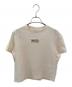 MIU MIU（ミュウミュウ）の古着「Embroidery Cotton Jersey Cropped Tee」｜ベージュ