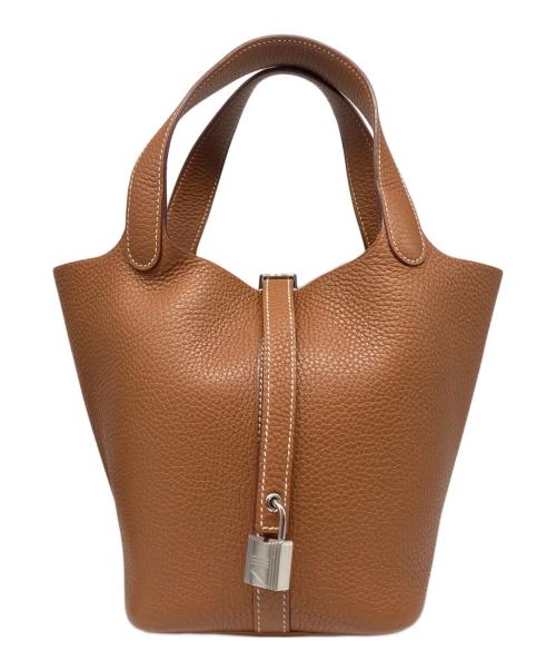 HERMES（エルメス）HERMES (エルメス) ピコタン ロック PM/シルバー金具/トリヨンクレマンス/ゴールド/U刻印 ゴールド サイズ:ＰＭの古着・服飾アイテム