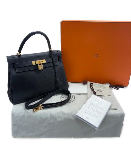 HERMES（エルメス）HERMES (エルメス) ケリー28/内縫い/ゴールド金具/トゴ/ブラック/Y刻印 ブラック サイズ:28の古着・服飾アイテム