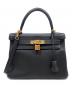 HERMES（エルメス）の古着「ケリー28/内縫い/ゴールド金具/トゴ/ブラック/Y刻印」｜ブラック