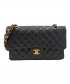 CHANELシャネル）の古着「マトラッセ 25 / Wフラップチェーンショルダーバッグ」｜ブラック