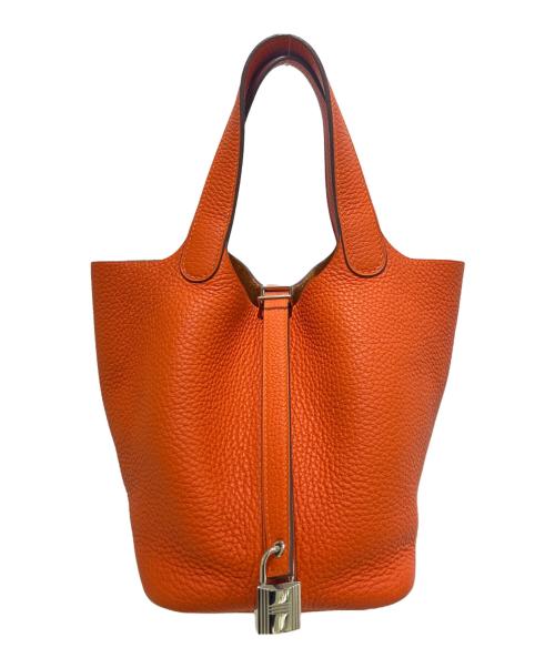 HERMES（エルメス）HERMES (エルメス) ピコタンロックPM/トリヨンクレマンス/オレンジポピー/U刻印2021年製/シルバー金具/ハンドバッグ オレンジポピー サイズ:PMの古着・服飾アイテム