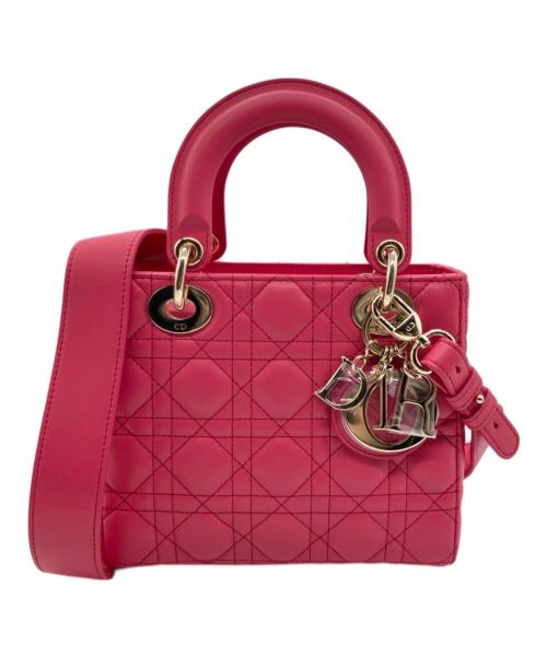 Christian Dior（クリスチャン ディオール）Christian Dior (クリスチャン ディオール) レディディオール スモール /Lady Dior バッグ 2WAYバッグ ショッキングピンク サイズ:スモール/SMALLの古着・服飾アイテム