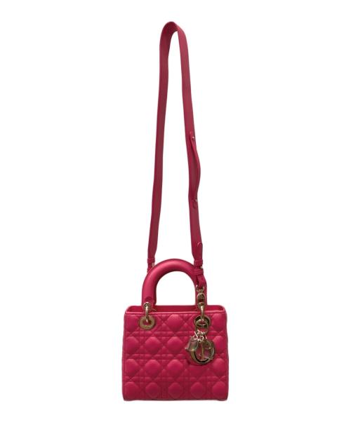 Christian Dior（クリスチャン ディオール）Christian Dior (クリスチャン ディオール) レディディオール スモール /Lady Dior バッグ 2WAYバッグ ショッキングピンク サイズ:スモール/SMALLの古着・服飾アイテム