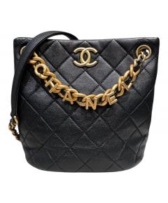 中古・古着通販】CHANEL (シャネル) バニティバッグ ブラック×ゴールド