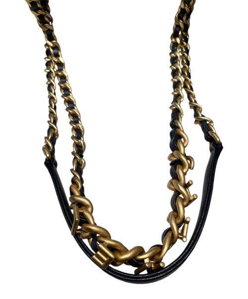 CHANEL（シャネル）CHANEL (シャネル) チェーンバゲットバッグ ブラック×ゴールド金具の古着・服飾アイテム