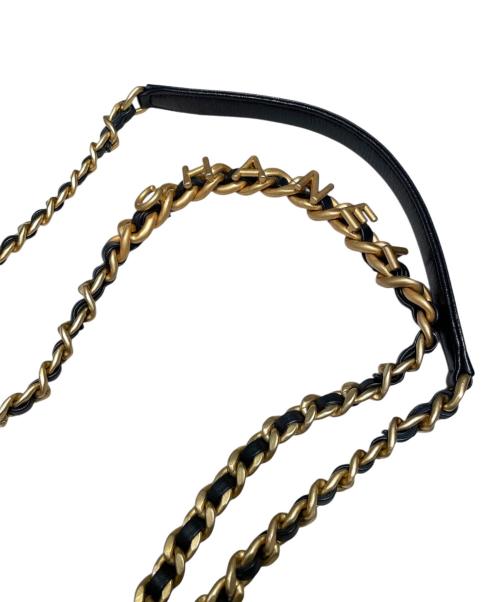 CHANEL（シャネル）CHANEL (シャネル) チェーンバゲットバッグ ブラック×ゴールド金具の古着・服飾アイテム