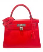 HERMESエルメス）の古着「ケリー28/内縫い/シルバー金具/エバーカラー/レッド系/D刻印:2019年製」｜レッド系