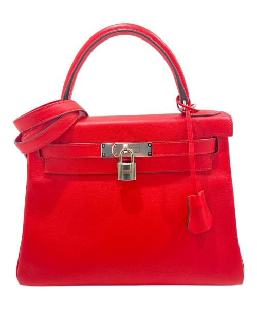 HERMES（エルメス）HERMES (エルメス) ケリー28/内縫い/シルバー金具/エバーカラー/レッド系/D刻印:2019年製 レッド系 サイズ:28の古着・服飾アイテム