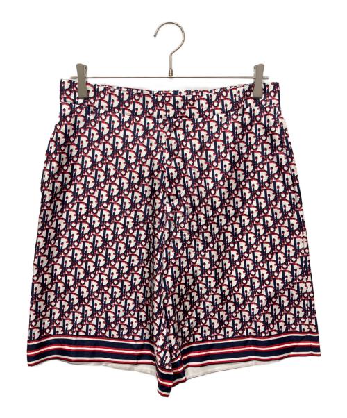 Christian Dior（クリスチャン ディオール）Christian Dior (クリスチャン ディオール) 20SS Oblique Pixel Bermuda Shorts/オブリークシルクハーフパンツ レッド×ネイビー サイズ:46の古着・服飾アイテム
