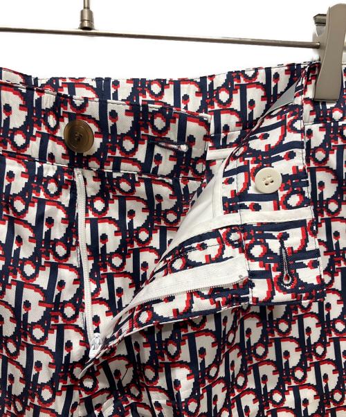 Christian Dior（クリスチャン ディオール）Christian Dior (クリスチャン ディオール) 20SS Oblique Pixel Bermuda Shorts/オブリークシルクハーフパンツ レッド×ネイビー サイズ:46の古着・服飾アイテム