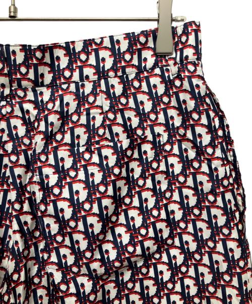 Christian Dior（クリスチャン ディオール）Christian Dior (クリスチャン ディオール) 20SS Oblique Pixel Bermuda Shorts/オブリークシルクハーフパンツ レッド×ネイビー サイズ:46の古着・服飾アイテム