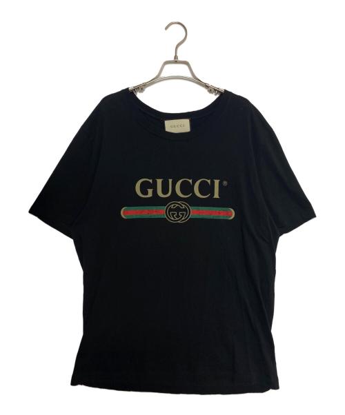 GUCCI（グッチ）GUCCI (グッチ) ロゴTシャツ ブラック サイズ:XLの古着・服飾アイテム