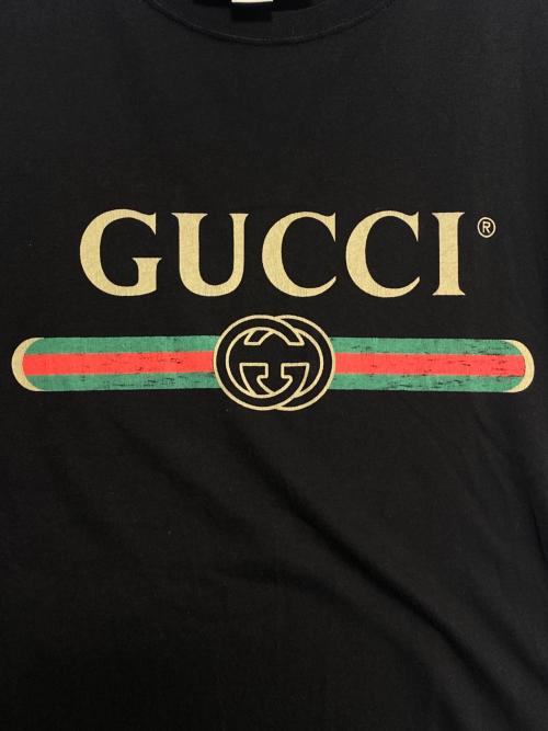 GUCCI（グッチ）GUCCI (グッチ) ロゴTシャツ ブラック サイズ:XLの古着・服飾アイテム