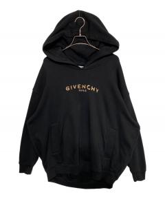 【即完売注意】CELINE ロゴドローコード　パーカー　Mサイズ　ブラック　美品 中古・古着通販】CELINE (セリーヌ) ロゴフーディー ドローコードプル