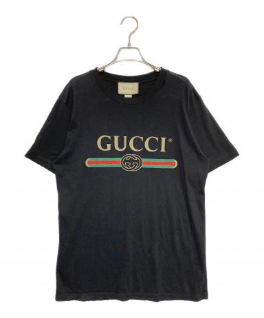 中古・古着通販】GUCCI (グッチ) ロゴTシャツ ブラック サイズ:XS