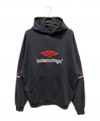 BALENCIAGAバレンシアガ）の古着「Balenciaga Black Letter Print Hoodie/ロゴパーカー/スポーツアイコンパーカー」｜ネイビー