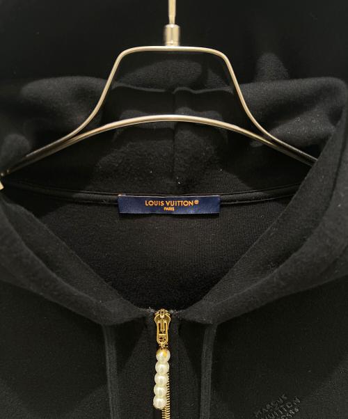 LOUIS VUITTON（ルイ ヴィトン）LOUIS VUITTON (ルイ ヴィトン) エンブロイダードジャージージップスルーフーディ ブラック サイズ:Lの古着・服飾アイテム