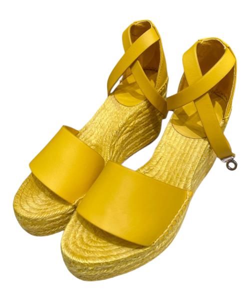 HERMES（エルメス）HERMES (エルメス) ウェッジソールサンダル《ティボリ》 イエロー サイズ:36の古着・服飾アイテム