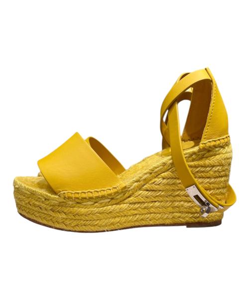 HERMES（エルメス）HERMES (エルメス) ウェッジソールサンダル《ティボリ》 イエロー サイズ:36の古着・服飾アイテム