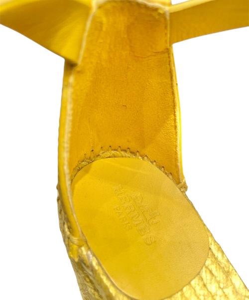 HERMES（エルメス）HERMES (エルメス) ウェッジソールサンダル《ティボリ》 イエロー サイズ:36の古着・服飾アイテム