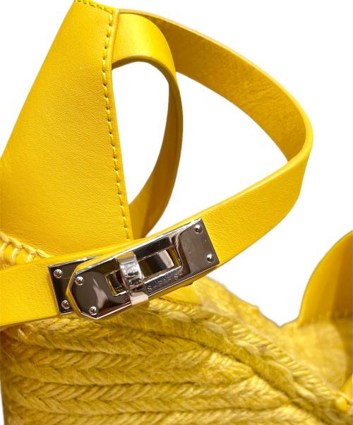 HERMES（エルメス）HERMES (エルメス) ウェッジソールサンダル《ティボリ》 イエロー サイズ:36の古着・服飾アイテム