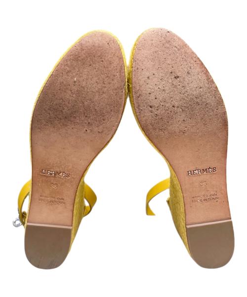 HERMES（エルメス）HERMES (エルメス) ウェッジソールサンダル《ティボリ》 イエロー サイズ:36の古着・服飾アイテム