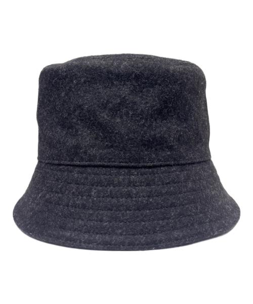 PRADA（プラダ）PRADA (プラダ) PRADA Triangle Logo Bucket Hat/ロゴプレートウールハット グレー サイズ:Lの古着・服飾アイテム