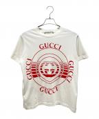 GUCCIグッチ）の古着「フロントロゴS/S Tシャツ」｜ホワイト×レッド