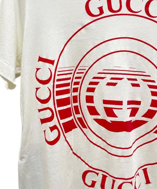 GUCCI（グッチ）GUCCI (グッチ) フロントロゴS/S Tシャツ ホワイト×レッド サイズ:Sの古着・服飾アイテム