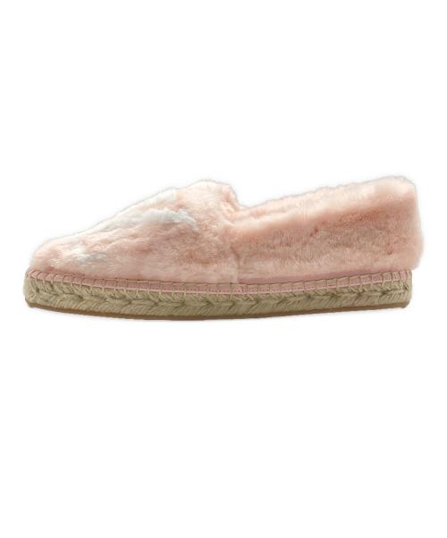 LOUIS VUITTON（ルイ ヴィトン）LOUIS VUITTON (ルイ ヴィトン) Seashore Line LV Logo Espadrillesシーショア ライン LV ロゴ エスパドリーユ/エコファースリッポン ピンク サイズ:37の古着・服飾アイテム