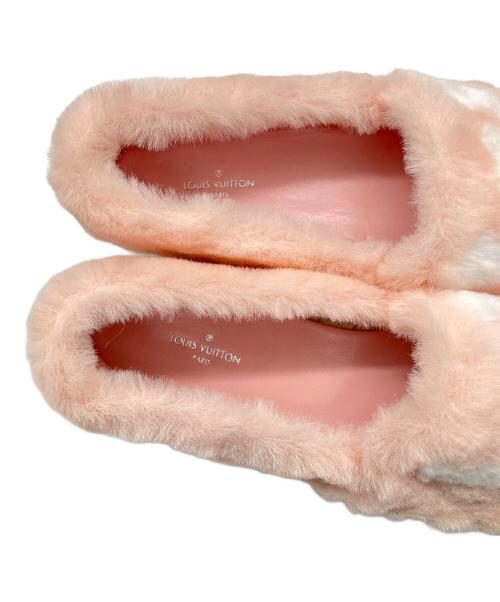 LOUIS VUITTON（ルイ ヴィトン）LOUIS VUITTON (ルイ ヴィトン) Seashore Line LV Logo Espadrillesシーショア ライン LV ロゴ エスパドリーユ/エコファースリッポン ピンク サイズ:37の古着・服飾アイテム