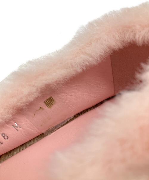 LOUIS VUITTON（ルイ ヴィトン）LOUIS VUITTON (ルイ ヴィトン) Seashore Line LV Logo Espadrillesシーショア ライン LV ロゴ エスパドリーユ/エコファースリッポン ピンク サイズ:37の古着・服飾アイテム