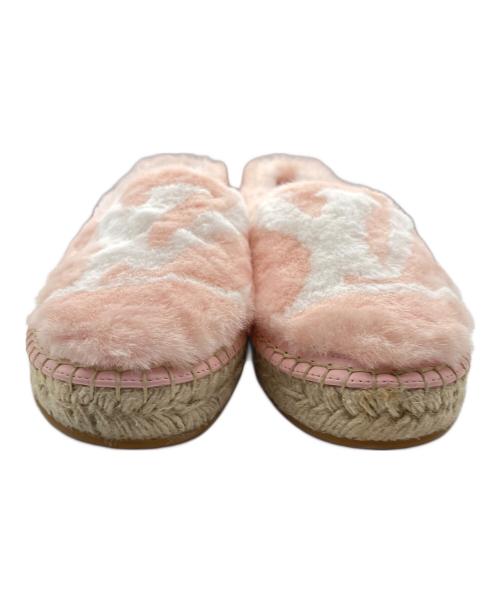 LOUIS VUITTON（ルイ ヴィトン）LOUIS VUITTON (ルイ ヴィトン) Seashore Line LV Logo Espadrillesシーショア ライン LV ロゴ エスパドリーユ/エコファースリッポン ピンク サイズ:37の古着・服飾アイテム