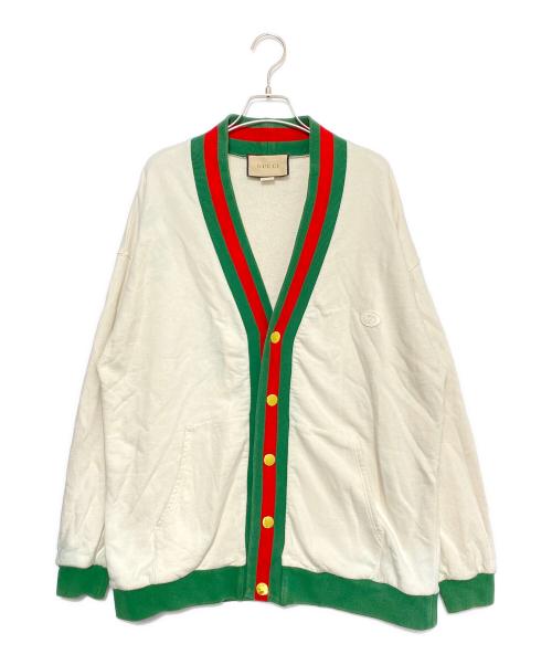 GUCCI（グッチ）GUCCI (グッチ) シェリーラインスウェットカーディガン ベージュ サイズ:XSの古着・服飾アイテム