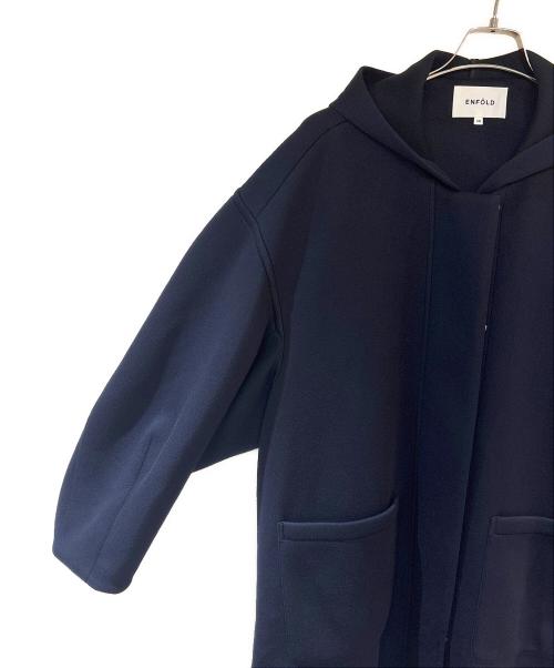 ENFOLD（エンフォルド）ENFOLD (エンフォルド) ボンディングショートフーデットコート ネイビー サイズ:38の古着・服飾アイテム