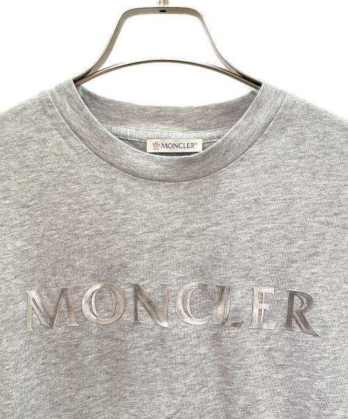 MONCLER（モンクレール）MONCLER (モンクレール) クルーネック ロゴ カットソー グレー サイズ:Ｓの古着・服飾アイテム