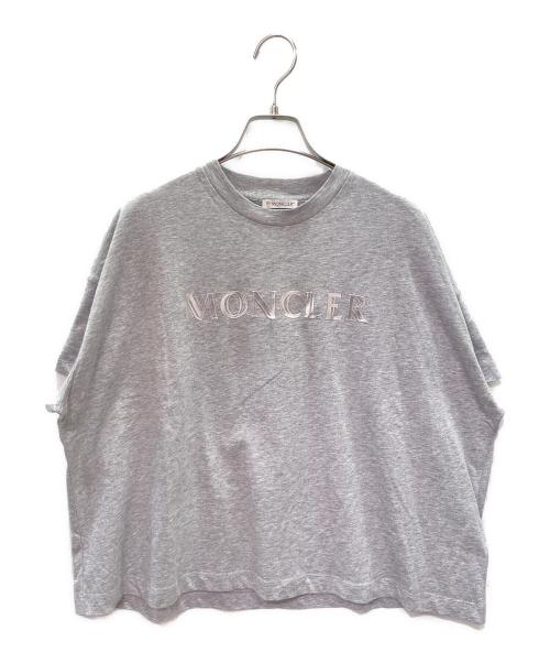 MONCLER（モンクレール）MONCLER (モンクレール) クルーネック ロゴ カットソー グレー サイズ:Ｓの古着・服飾アイテム