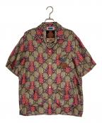 GUCCIグッチ）の古着「シルクシャツ」｜ベージュ