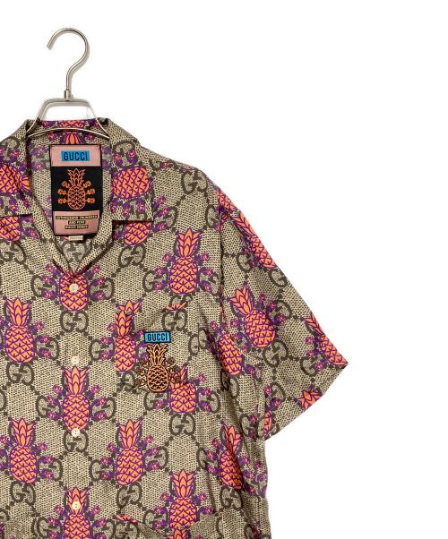 GUCCI（グッチ）GUCCI (グッチ) シルクシャツ ベージュ サイズ:XLの古着・服飾アイテム