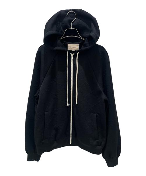 GUCCI（グッチ）GUCCI (グッチ) GGジャガードジップパーカー ブラック サイズ:Mの古着・服飾アイテム